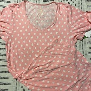 NWT Kate Spade medium nightgown pink and white polka dot super soft